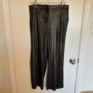 Joie black and gold drapey wide leg party pants